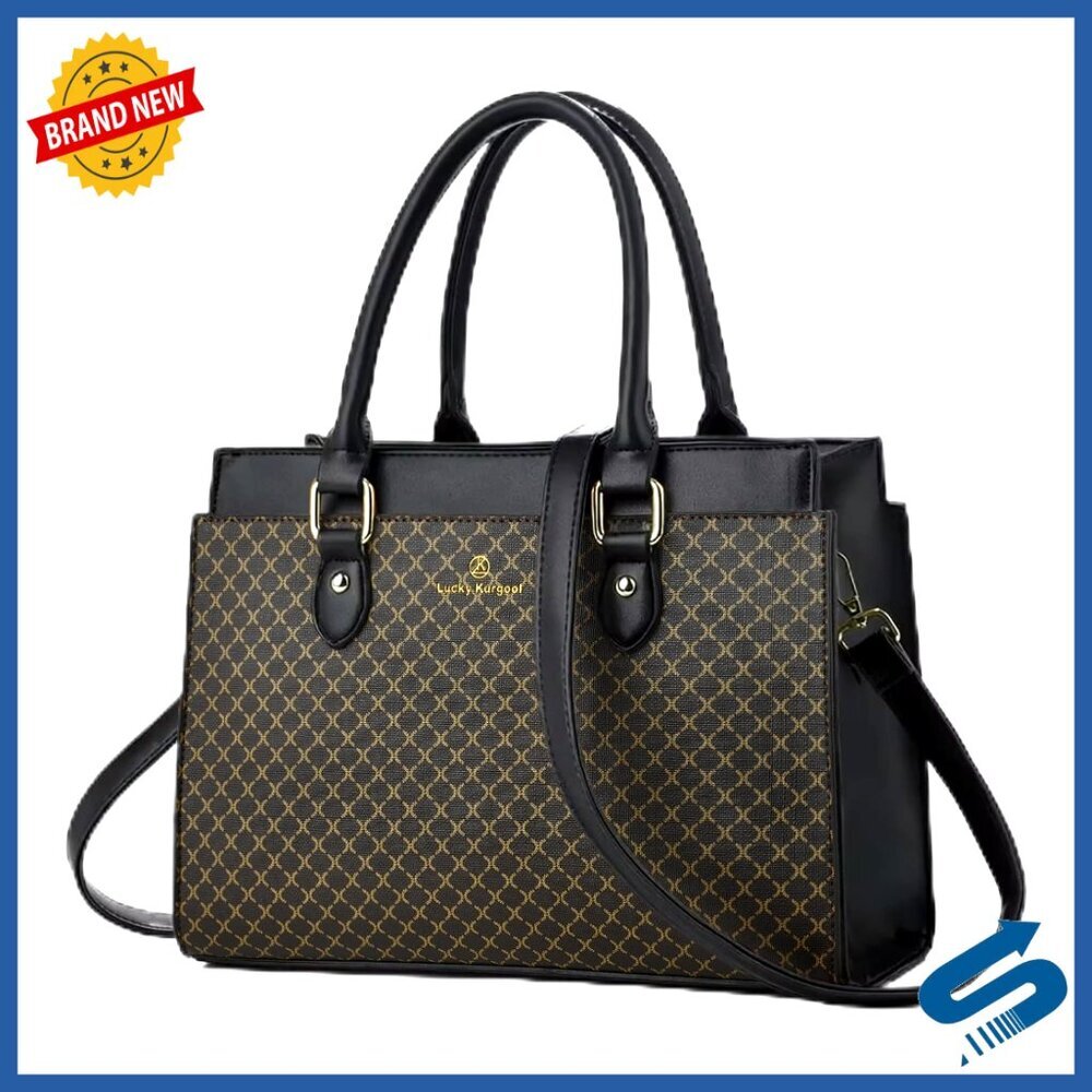 Leather Tote Purse with Adjustable Strap, Multi-Pocket Designer Handbag